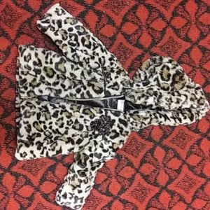 Pistachio leopard print toddler coat